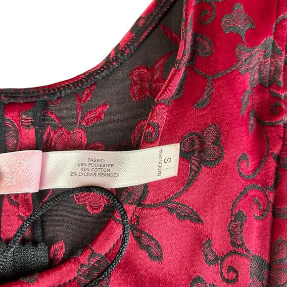 Victoria's Secret Satin Corset Women Size Small Red Y2K Floral Embroidered Top - Picture 9 of 10